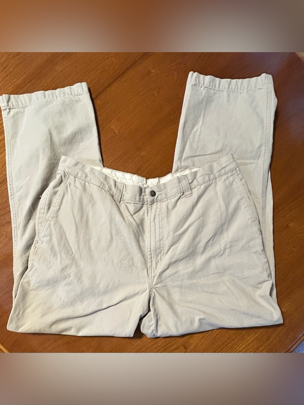 Columbia Men's Tan Canvas Utility Hiking Pants Size 38x32 Outdoor Cargo Chino